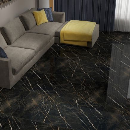 Supernova Black High Gloss Porcelain Tile - 1200x600mm