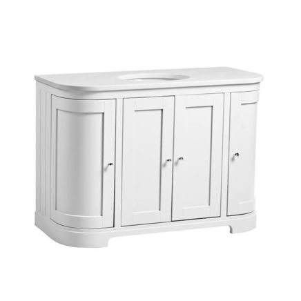 Tavistock Lansdown Linen White Curved Floor Standing Vanity Unit with Basin & Arctic White Worktop 1200mm