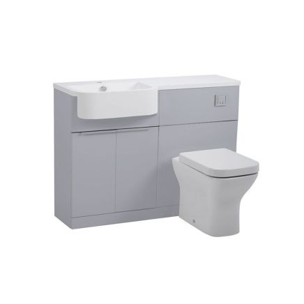 Tavistock Match Light Grey Left Hand Combination Vanity Basin & WC Unit 1000mm