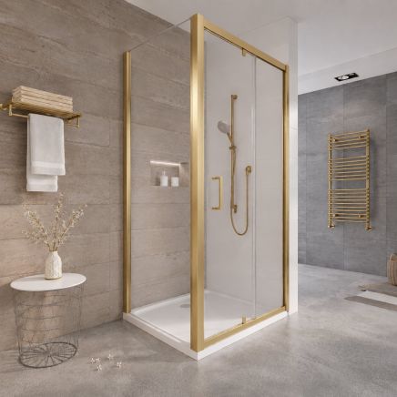Fabio Brushed Gold Shower Side Panel