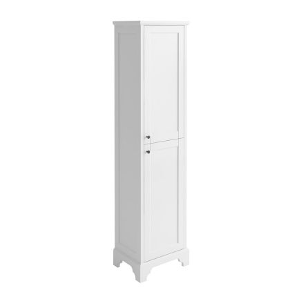 traditional matt white floor standing tall storage unit