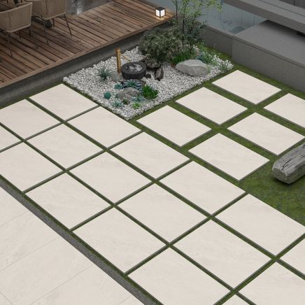Hanson White Stone Outdoor Porcelain Tile 600x1200mm