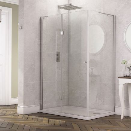 Glyn Chrome Frameless Hinged Shower Door
