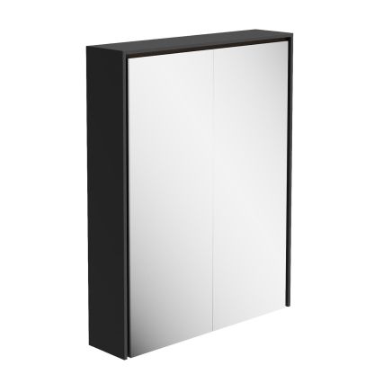 Newbury Matt Black LED Mirrored Wall Cabinet 550x700mm