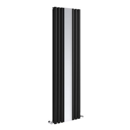 Corex Black Vertical Mirror Radiator - 1800x500mm
