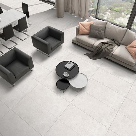 Brooks Bianco White Concrete Porcelain Tile 1200x600mm