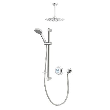 Aqualisa Quartz Classic Concealed Smart Shower with Adjustable Head and Fixed Ceiling Head - Gravity Pumped
