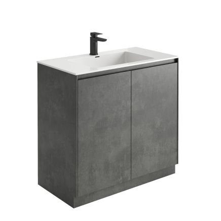 Odion Concrete Floor Standing Vanity Unit with White Basin 900mm