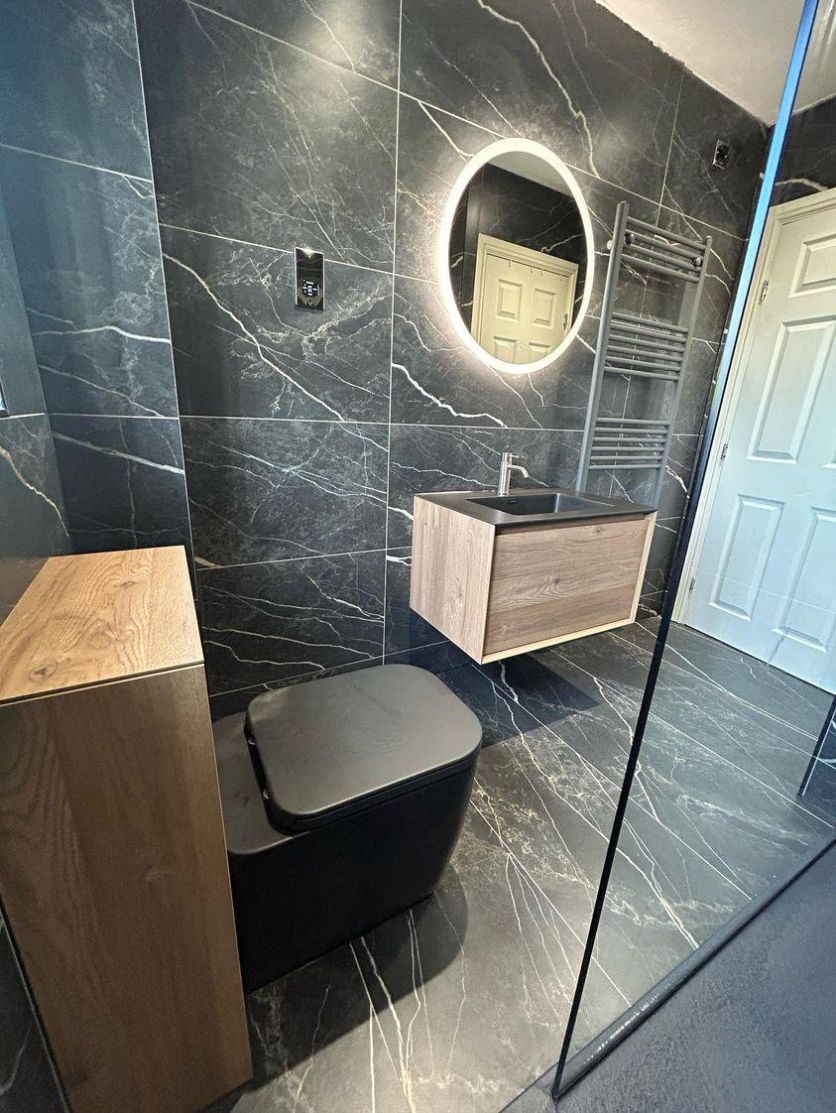 Lyons Black Marble Matt Porcelain Tile