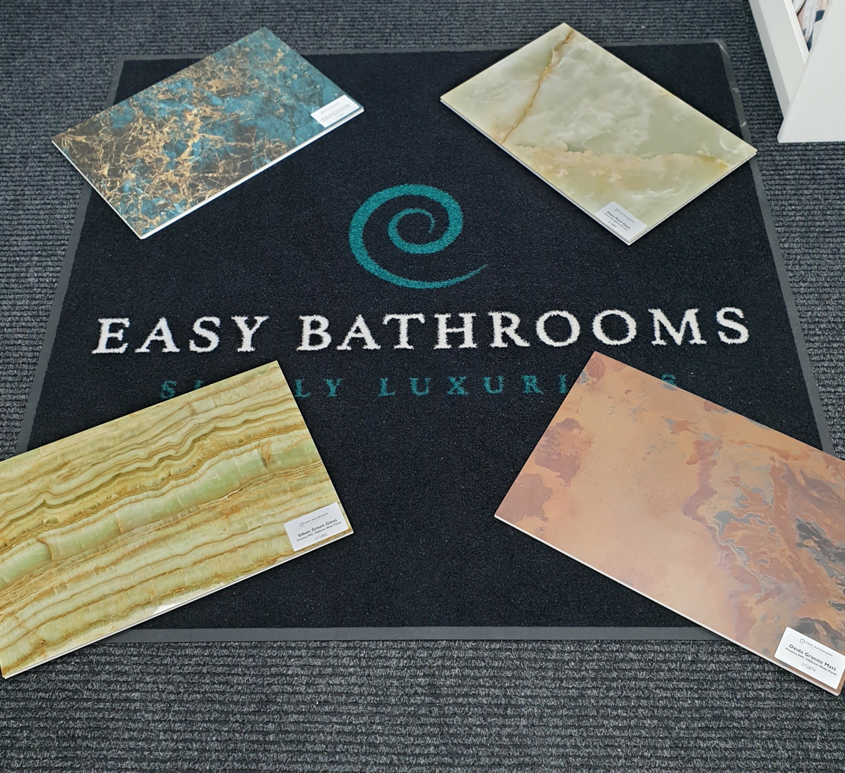 PVC Panel showroom display featuring marble panels for the bathroom