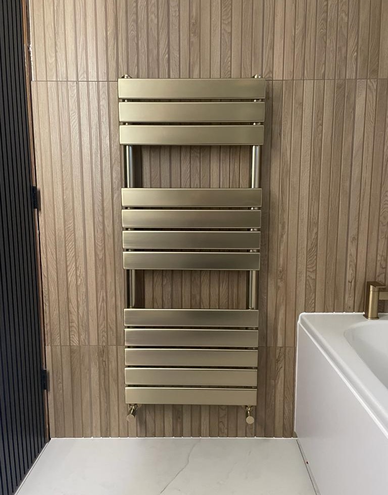 Brushed Gold Heated Towel Rail