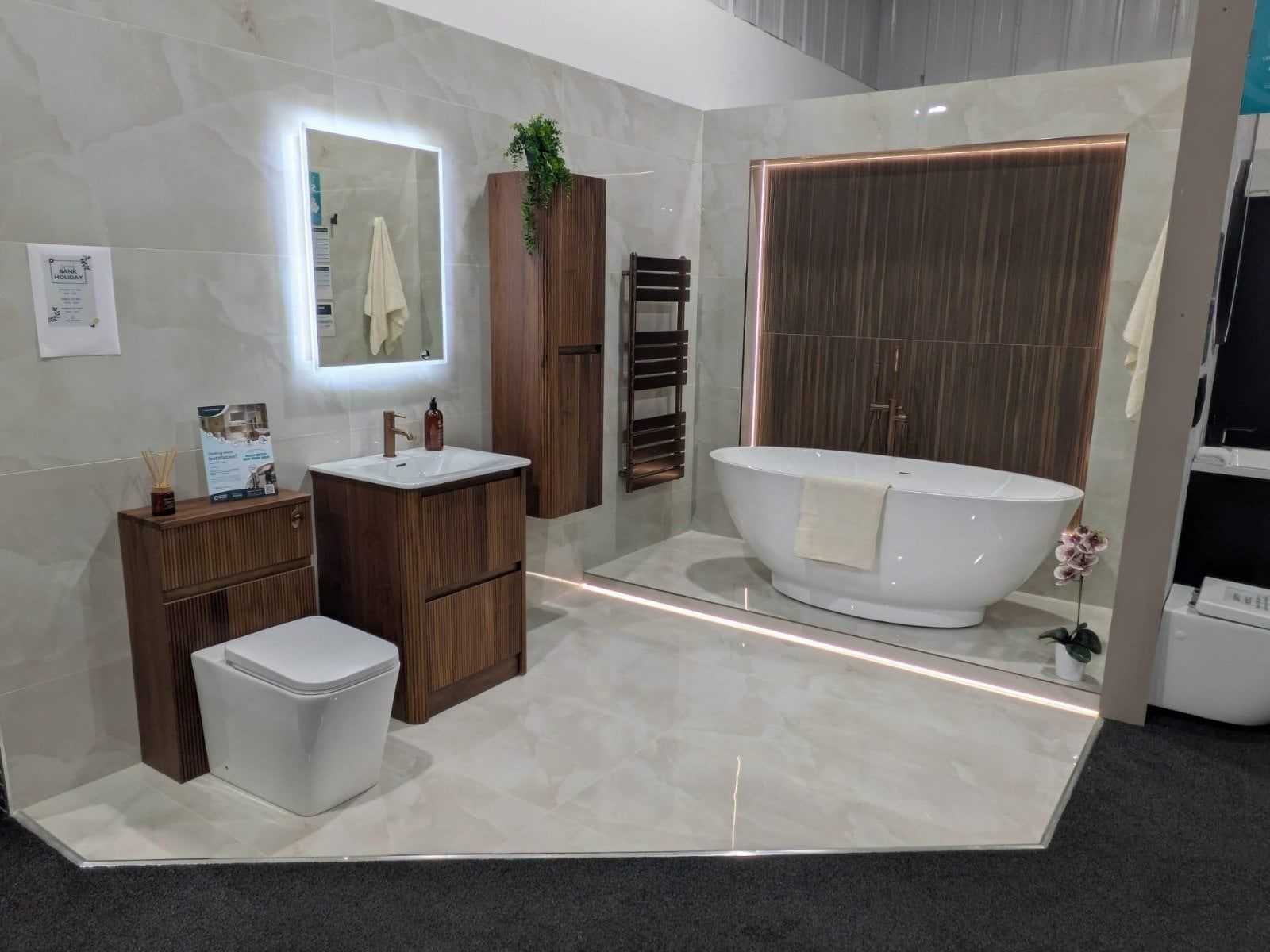 Modern Bathroom Suite with Walnut Furniture