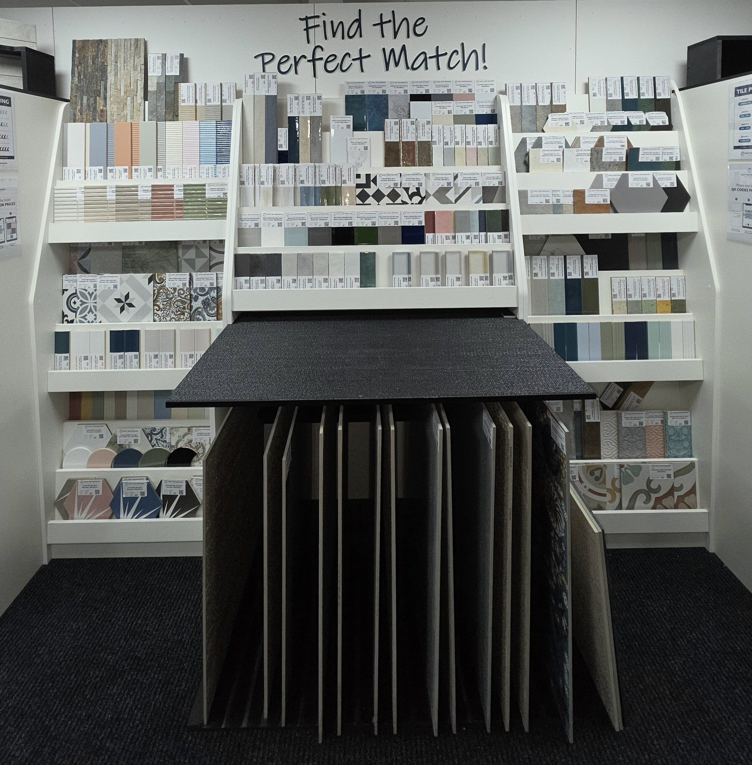 Tile display at Easy Bathrooms Carlisle