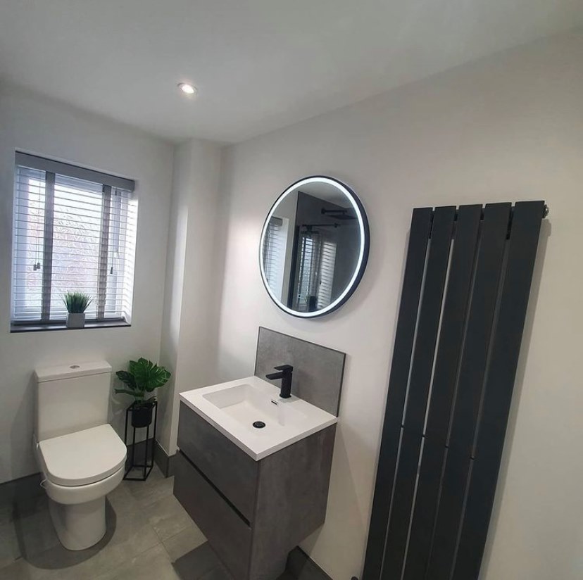 Perth Single Panel Grey Vertical Radiator