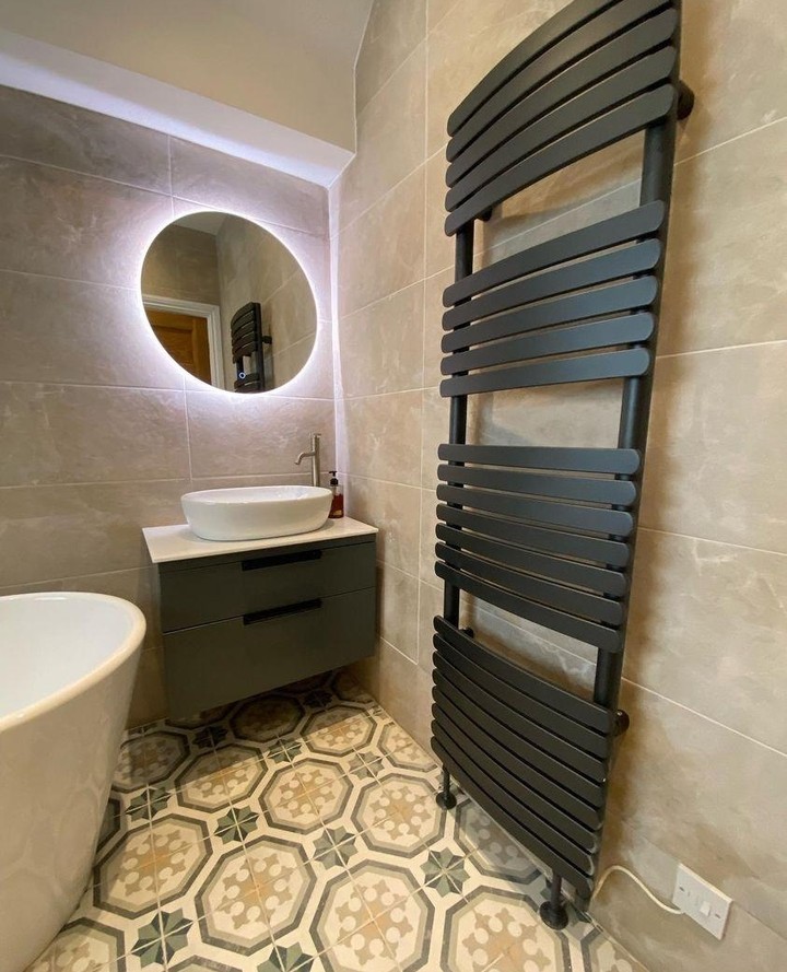 Eventon Anthracite Heated Towel Rail