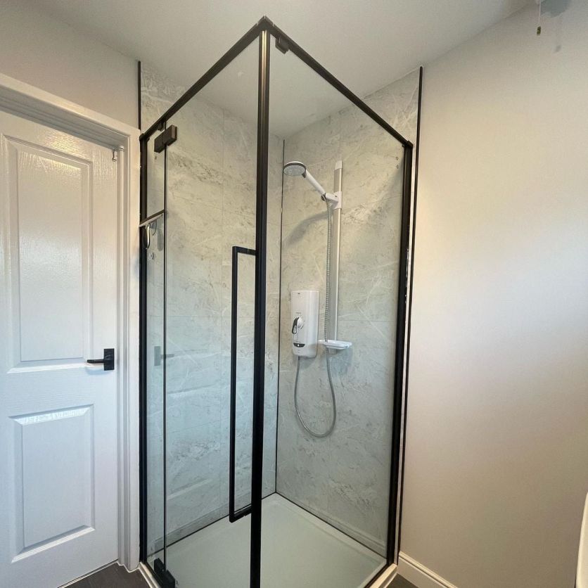 Taylor Black Hinged Shower Door