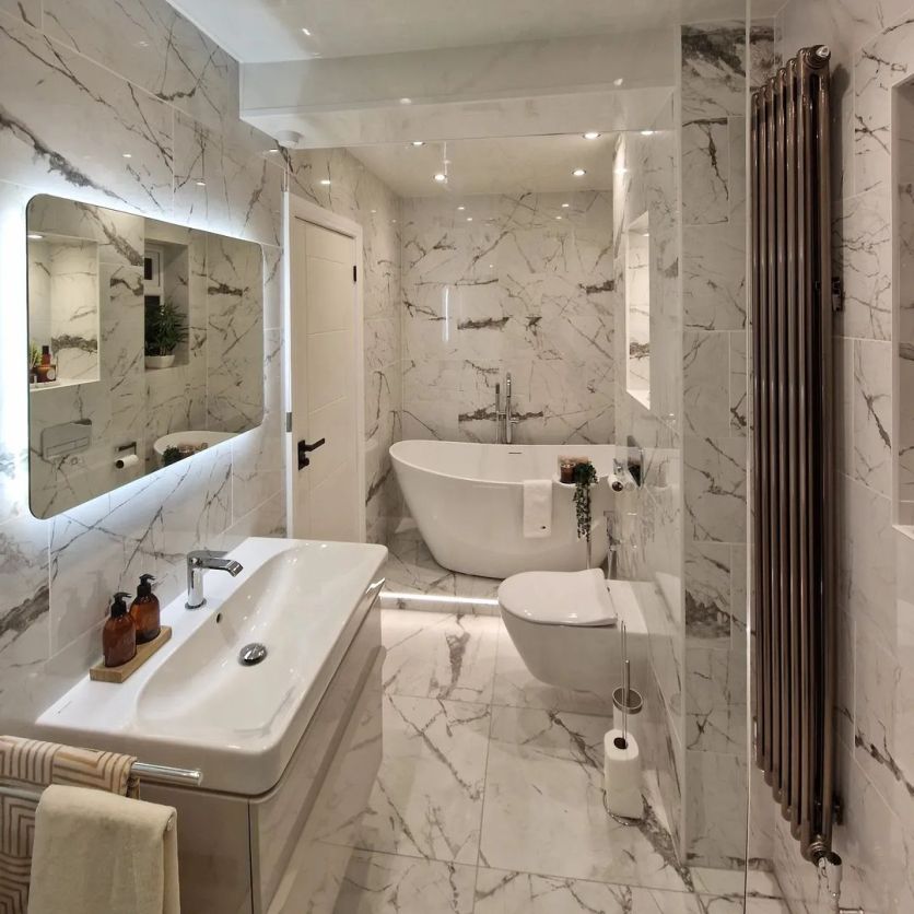 Kelto White Marble Gloss Porcelain Tile