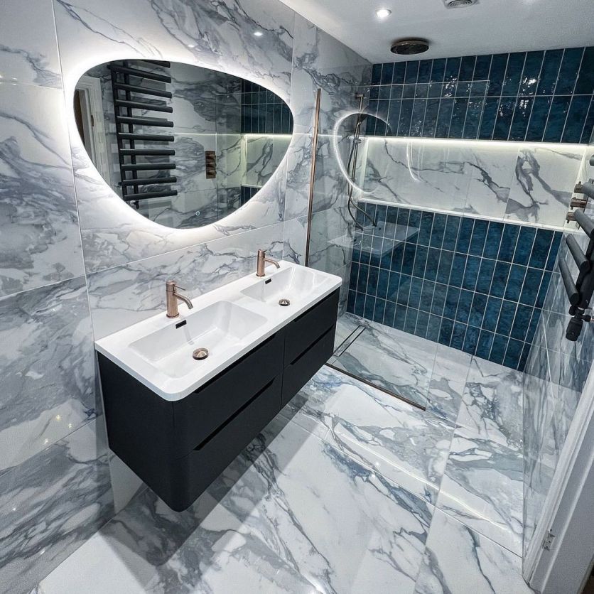 Charlie Blue Marble Polished Porcelain Tile