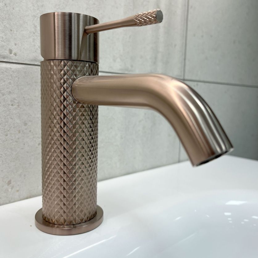 Moray Satin Bronze Knurled Basin Tap