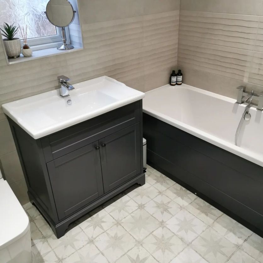 Arundel Floor Standing Vanity Unit in Midnight Grey