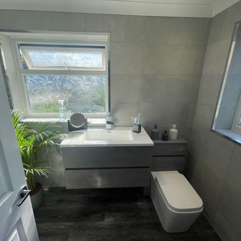 Galyn Wall Mounted Vanity Unit in Concrete