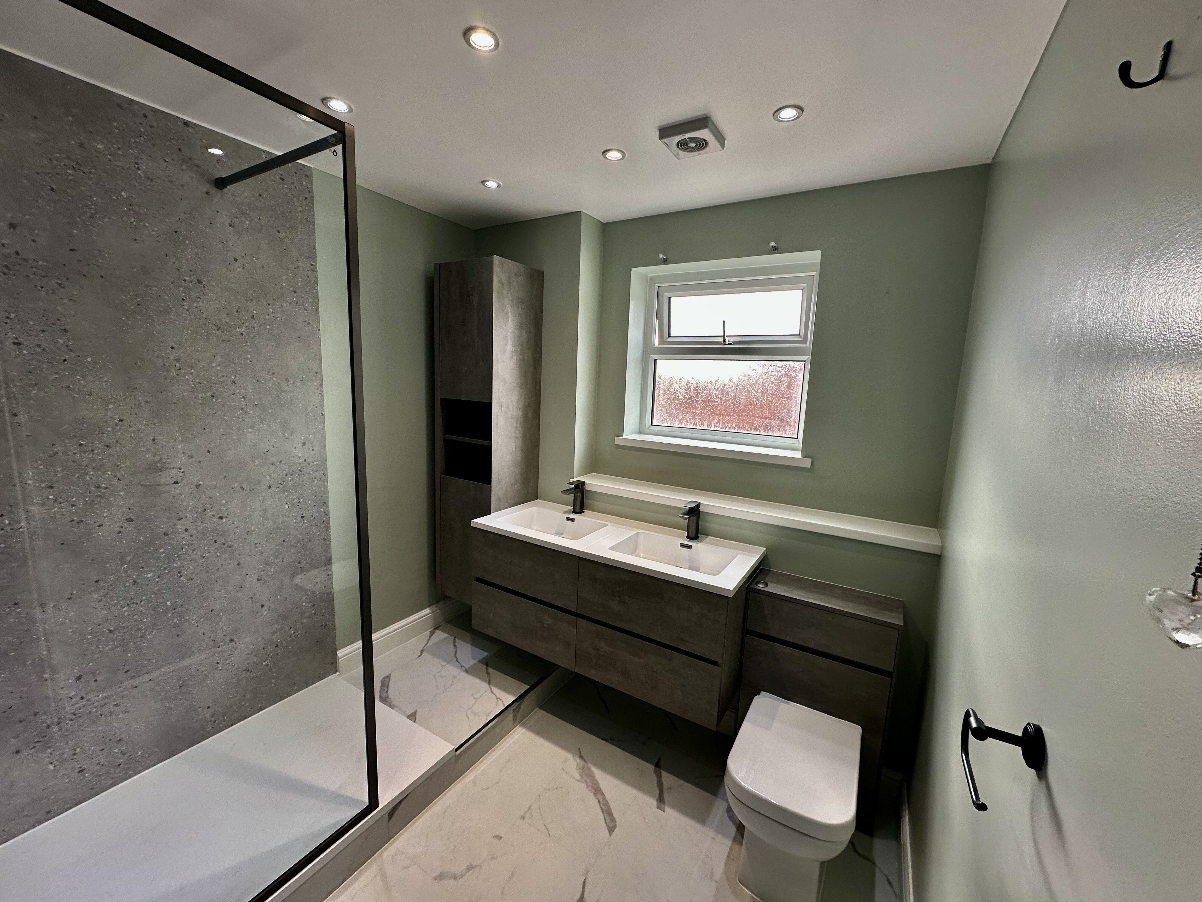 Contemporary bathroom renovation by Easy Bathrooms Lincoln