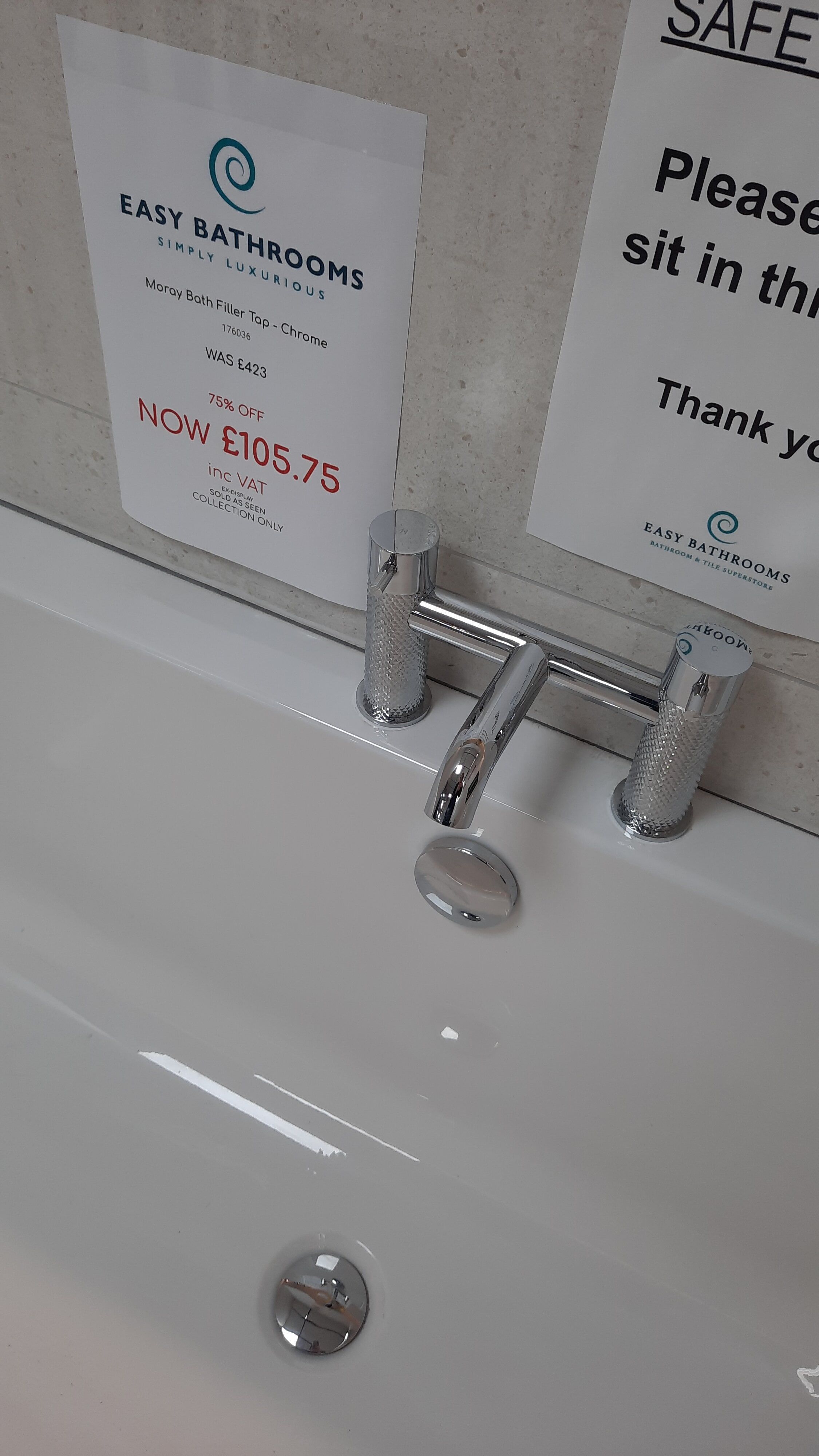 Ex-display Moray chrome bath filler tap