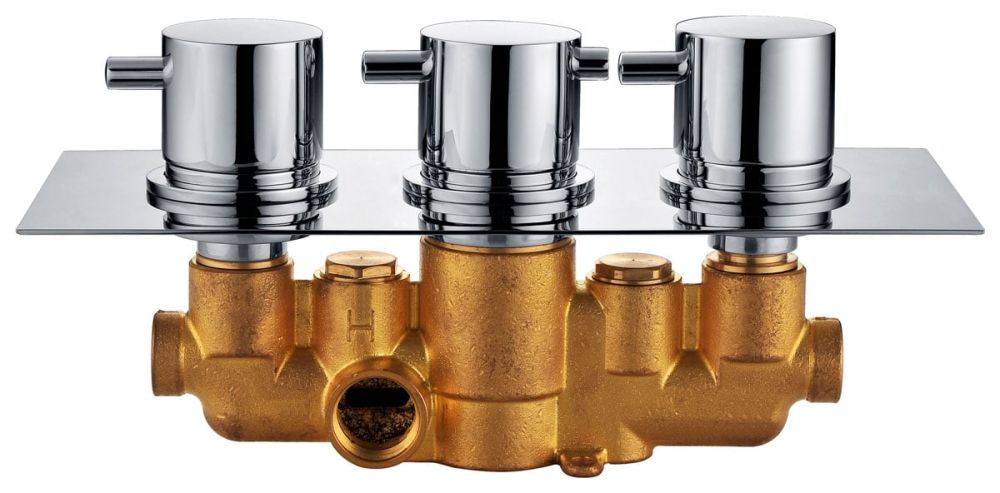 Double Outlet Round Concealed Shower Valve