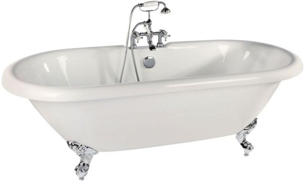 Mere Traditional Freestanding Acrylic Bath with Chrome Feet 1780x800mm
