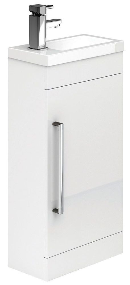 Nante Gloss White Floor Standing Cloakroom Vanity Unit