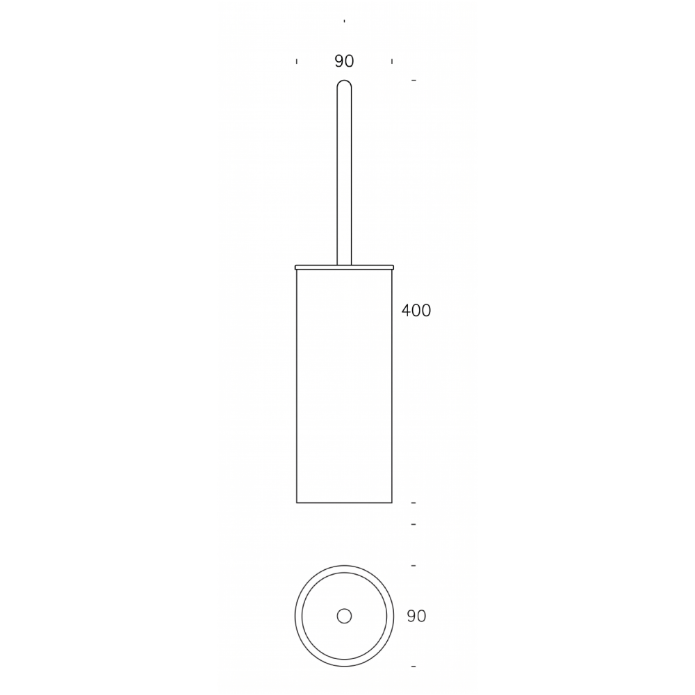 Round Chrome Toilet Brush