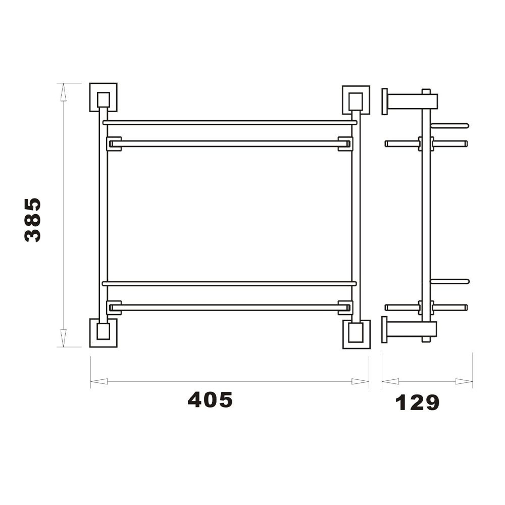 Quad Chrome Double Glass Shelf