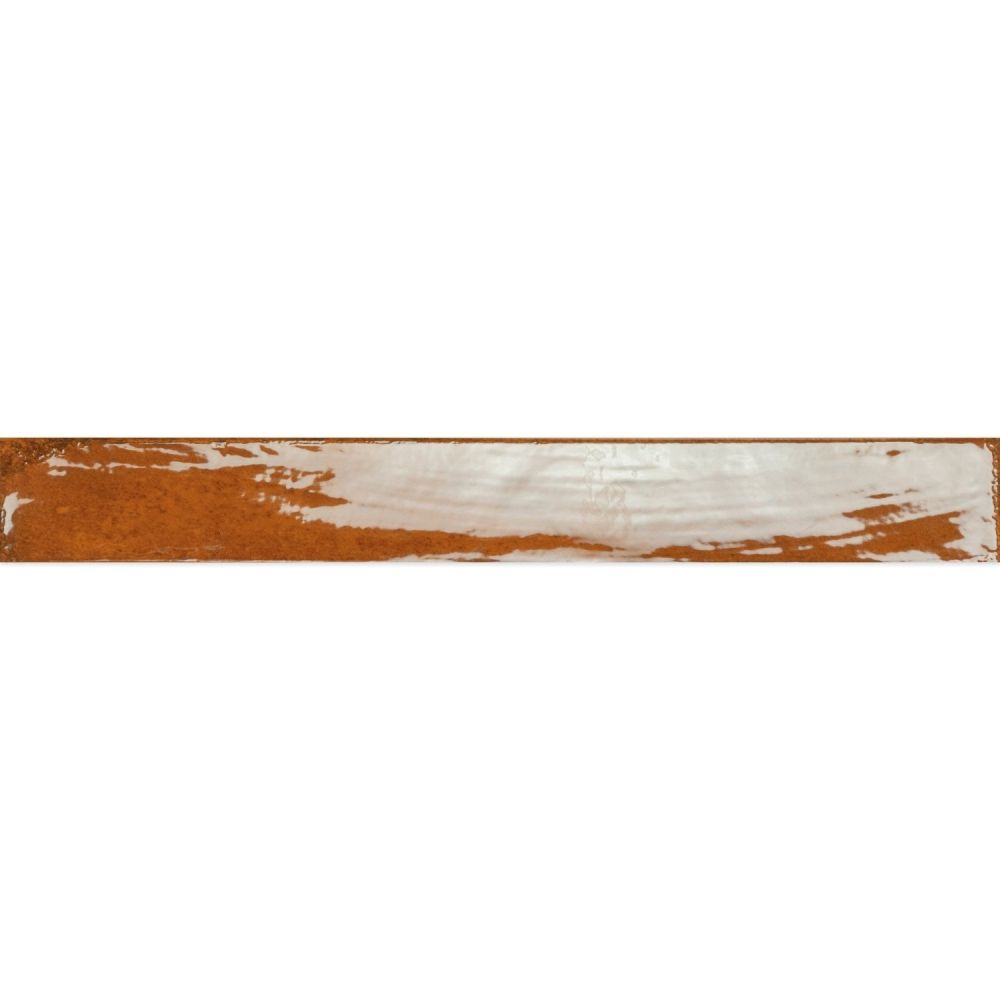 Capri Orange Gloss Ceramic Brick Tile - 400x50mm