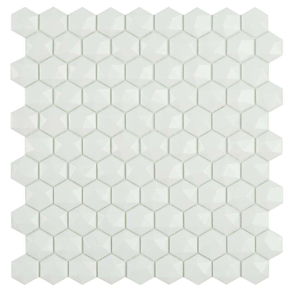 Naple Hexagon Matt White Mosaic 307x317mm