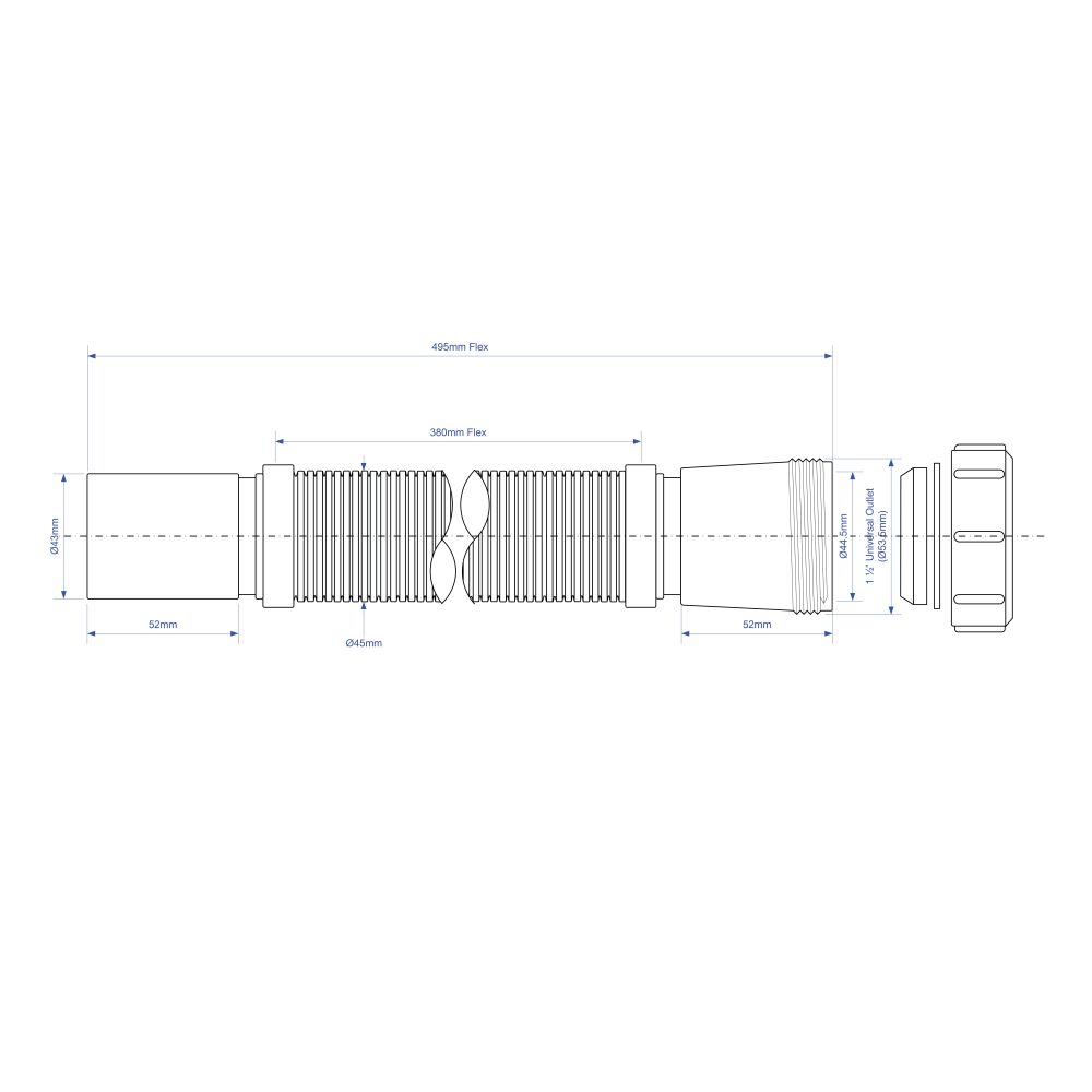 McAlpine 1½" Heavy Duty Flexible Connector - FLEXCON2
