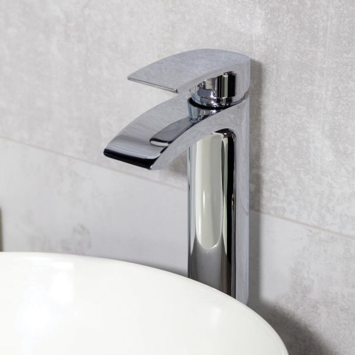 Tear Chrome Tall Basin Mixer Tap - Lifestyle image
