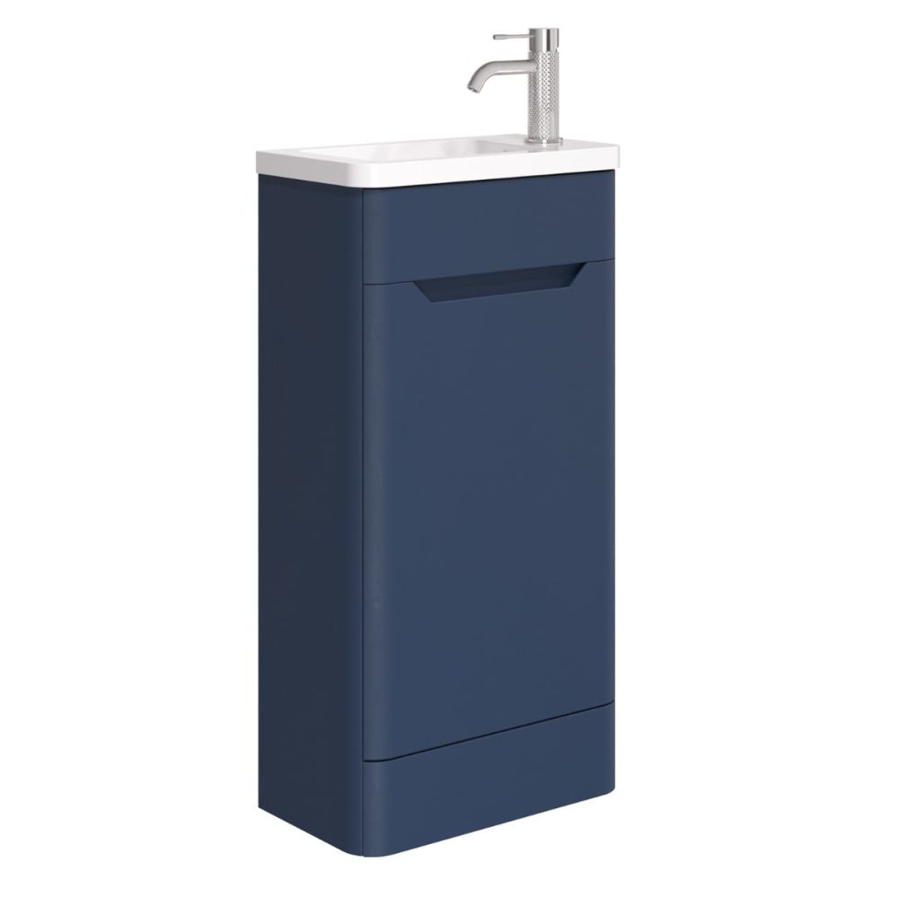 Ellis Royal Blue Floor Standing Cloakroom Vanity Unit 450mm