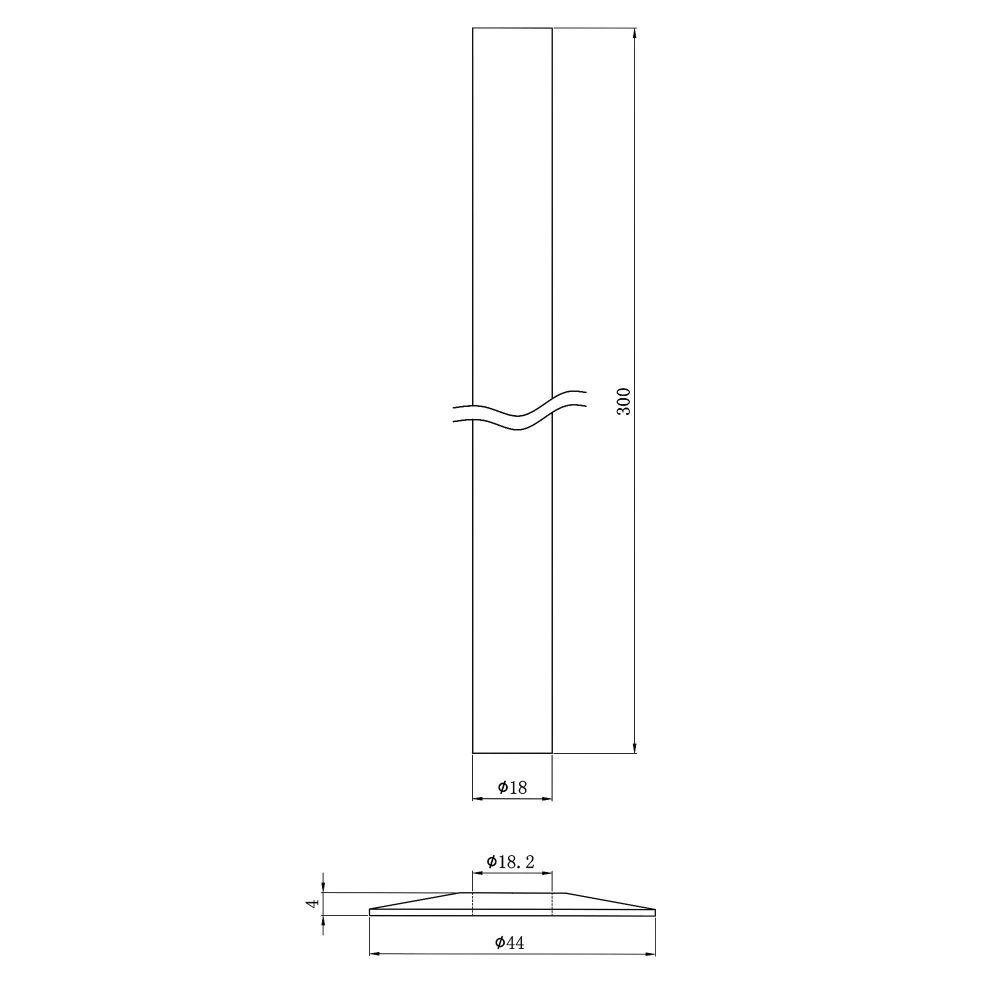 White Radiator Pipe Sleeve Kit 300mm Spec Drawing
