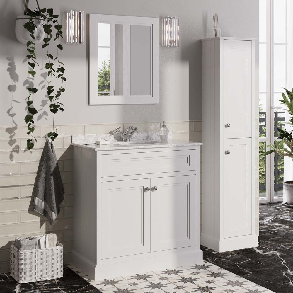 Richmond White Framed Bathroom Traditional Mirror 590x664mm