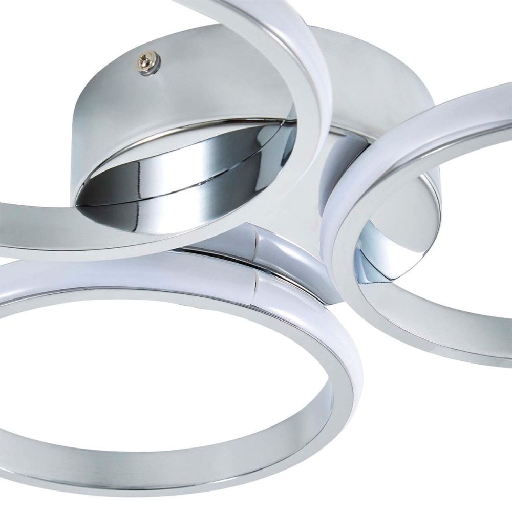 Orbit Chrome 3 Ring LED Flush Light