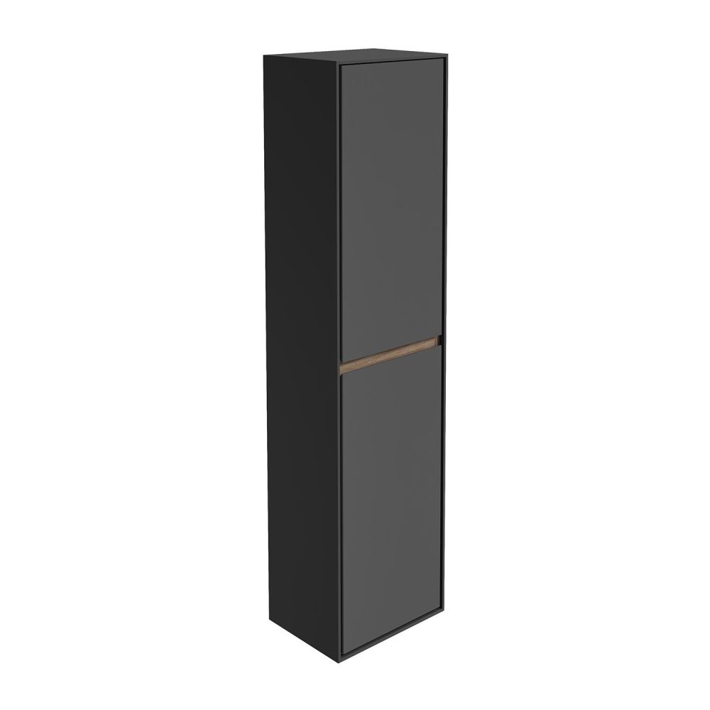Newbury Wall Mounted Tall Storage Cabinet in Matt Black