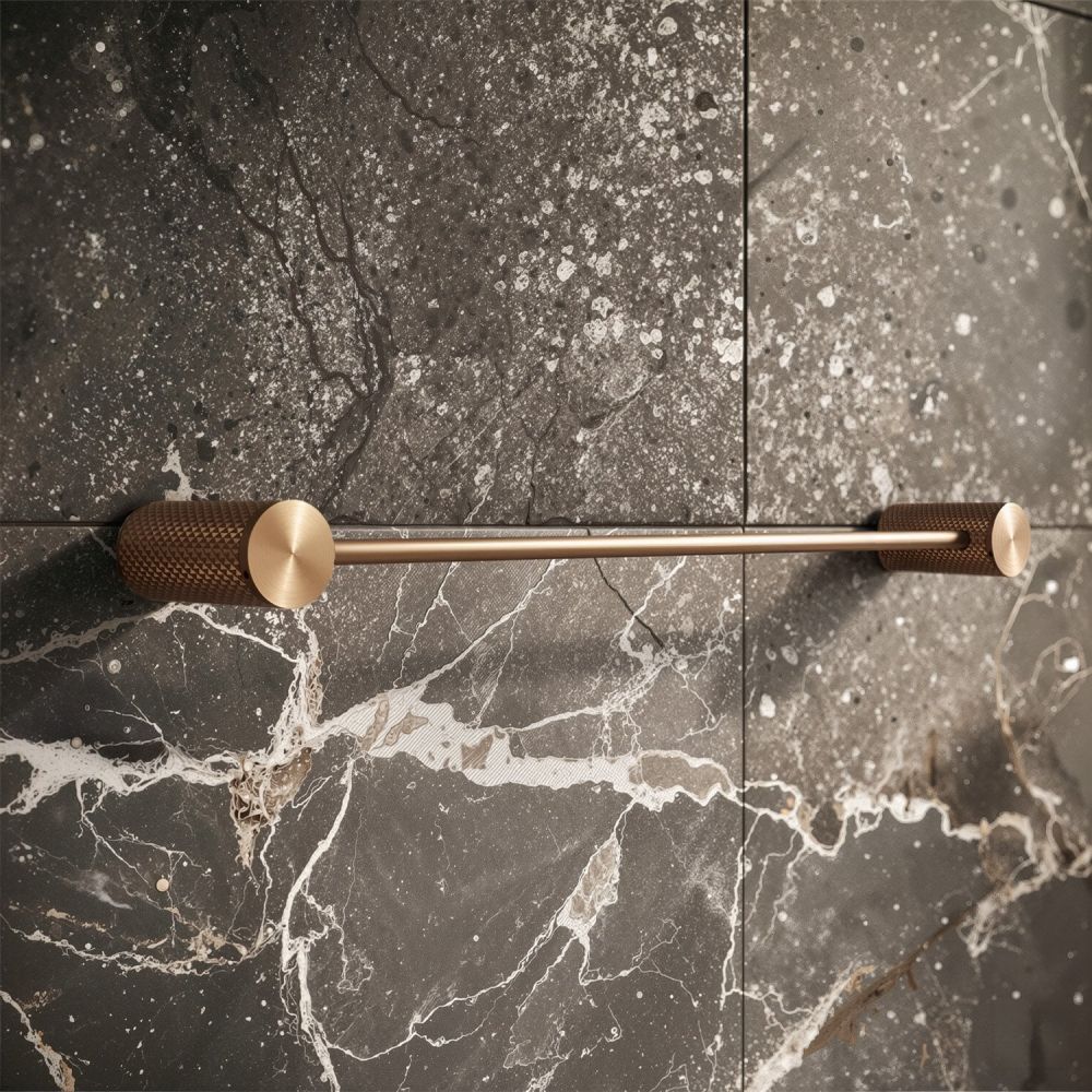 Moray Satin Bronze Knurled Towel Rail