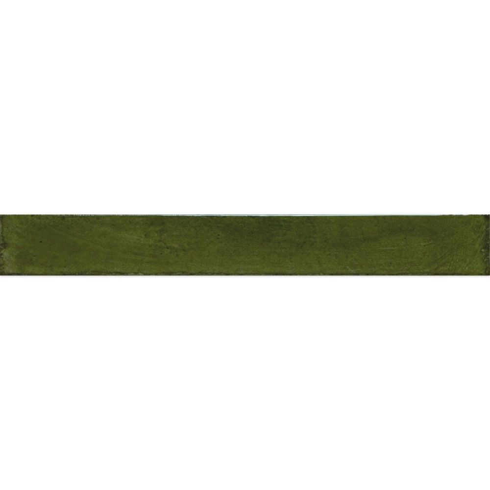 Capri Green Gloss Ceramic Brick Tile - 400x50mm
