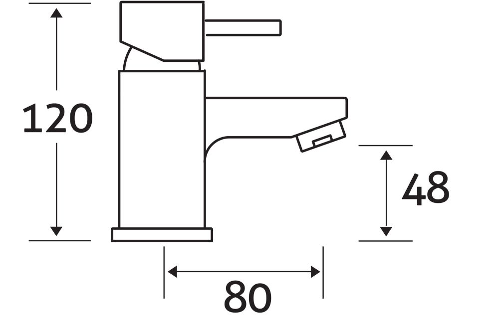 Mini Basin Mixer Tap Dimension Drawing