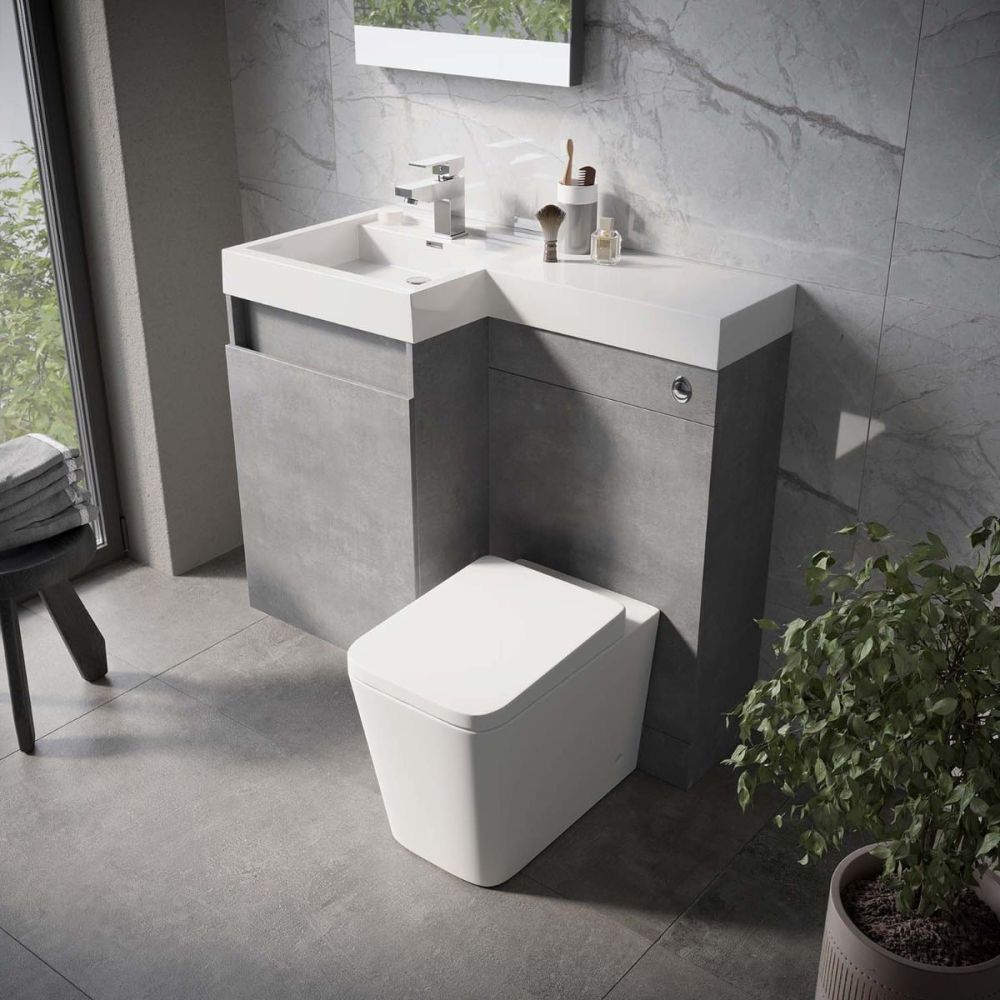 Summers Concrete Left Hand Combination Vanity Basin and WC Unit 900mm