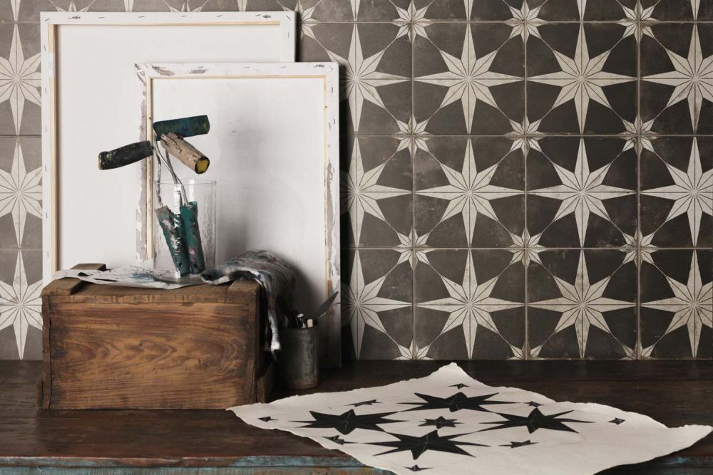 Fired Star Black Reverse Matt Ceramic Tile 450x450mm