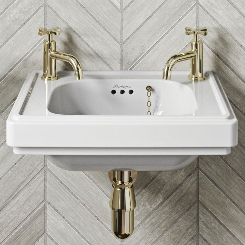 Burlington Riviera Gold Basin Pillar Taps