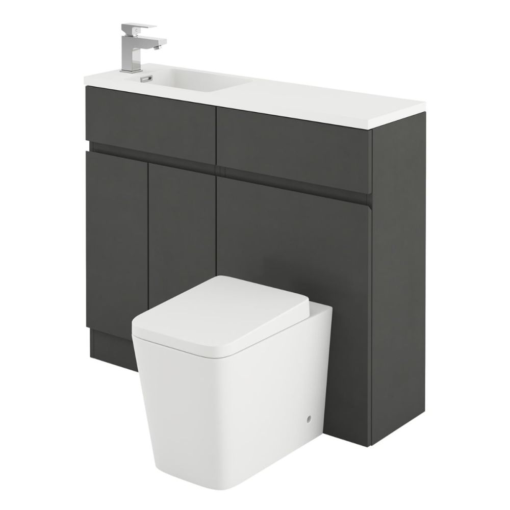 Hudson Charcoal Combination Vanity Basin & WC Unit 1000mm