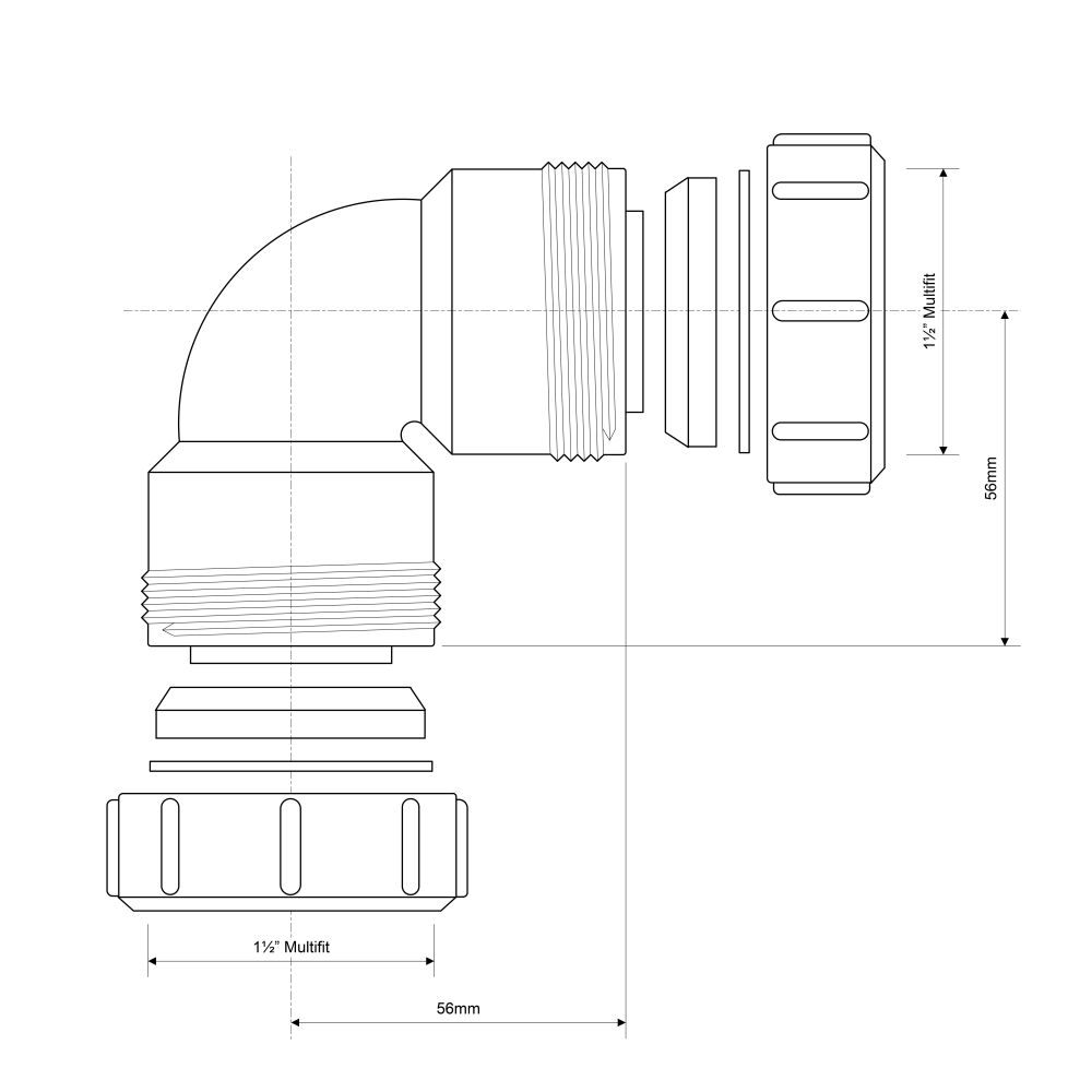 McAlpine 1½" x 90 Degree Bend - MT4