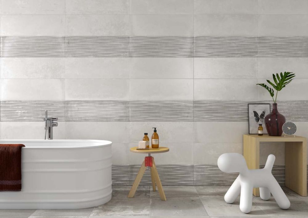 Fabrika White Cloud Patterned Ceramic Tile 250x750mm